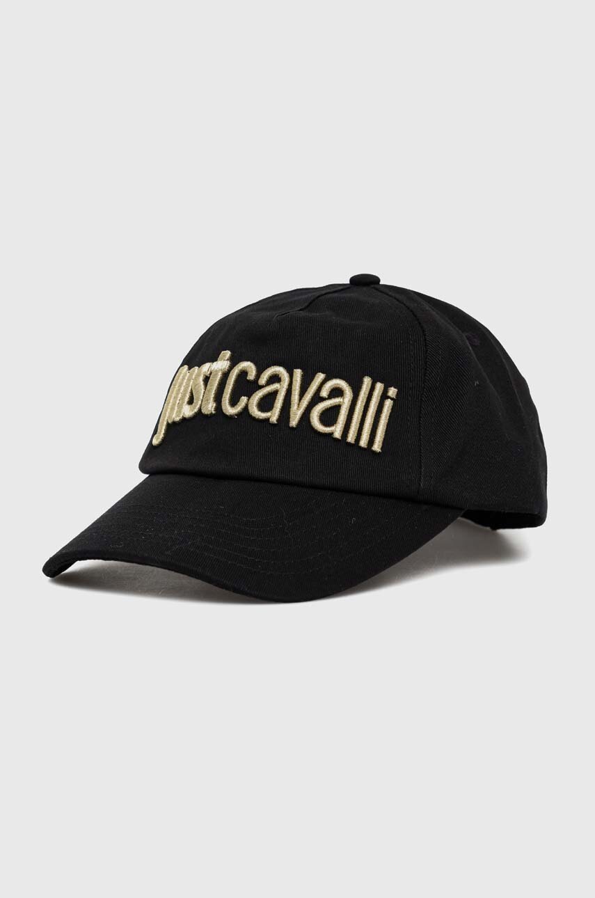

Хлопковая кепка Just Cavalli цвет чёрный с принтом