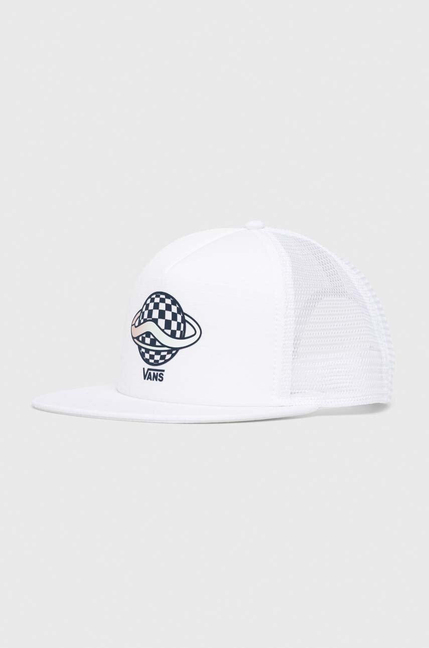 Vans sapca culoarea alb, cu imprimeu