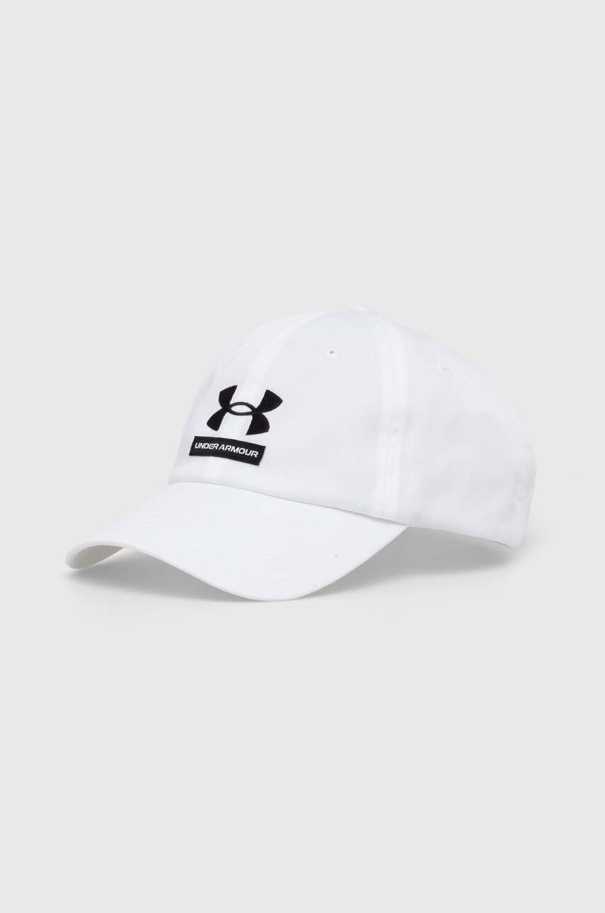 Under Armour sapca Branded culoarea alb, cu imprimeu Under Armour sapca Branded culoarea alb, cu imprimeu