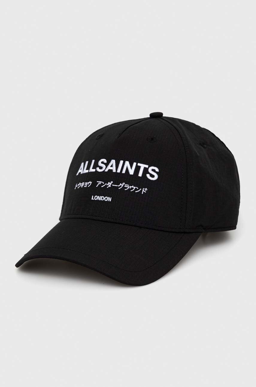 

Кепка AllSaints колір чорний з принтом