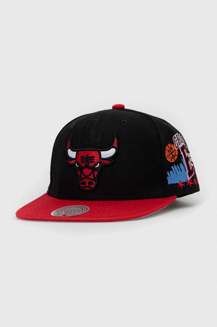 Mitchell&Ness sapca Chicago Bulls culoarea negru, cu imprimeu