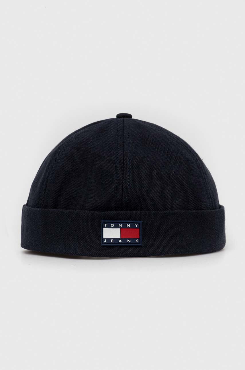 

Памучна шапка Tommy Hilfiger в тъмносиньо, Тъмносин