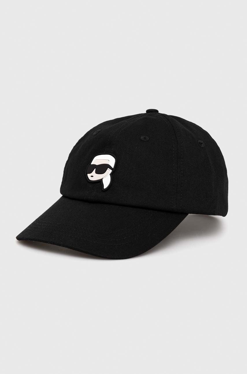 Karl Lagerfeld șapcă De Baseball Din Bumbac Culoarea Negru, Cu Imprimeu