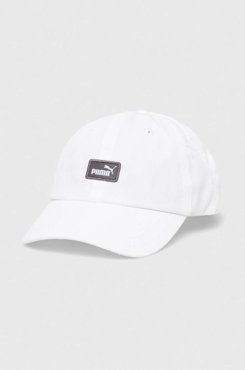 Puma șapcă de baseball din bumbac culoarea alb, cu imprimeu 2366901