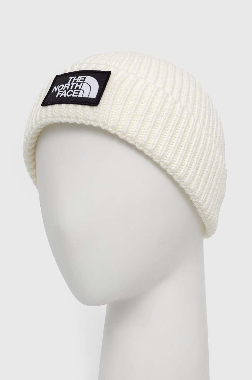 

Шапка The North Face колір бежевий з товстого трикотажу