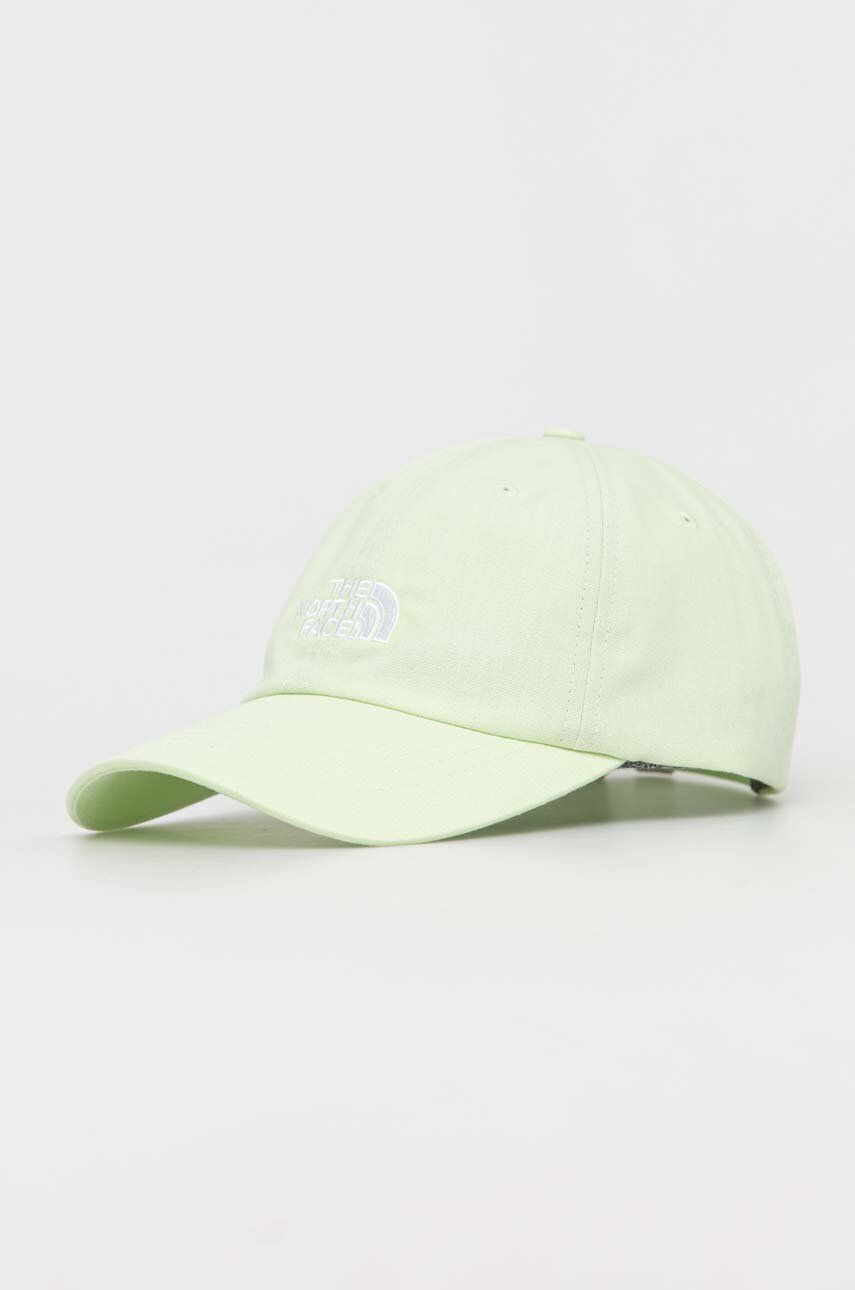The North Face șapcă de baseball din bumbac culoarea verde, cu imprimeu