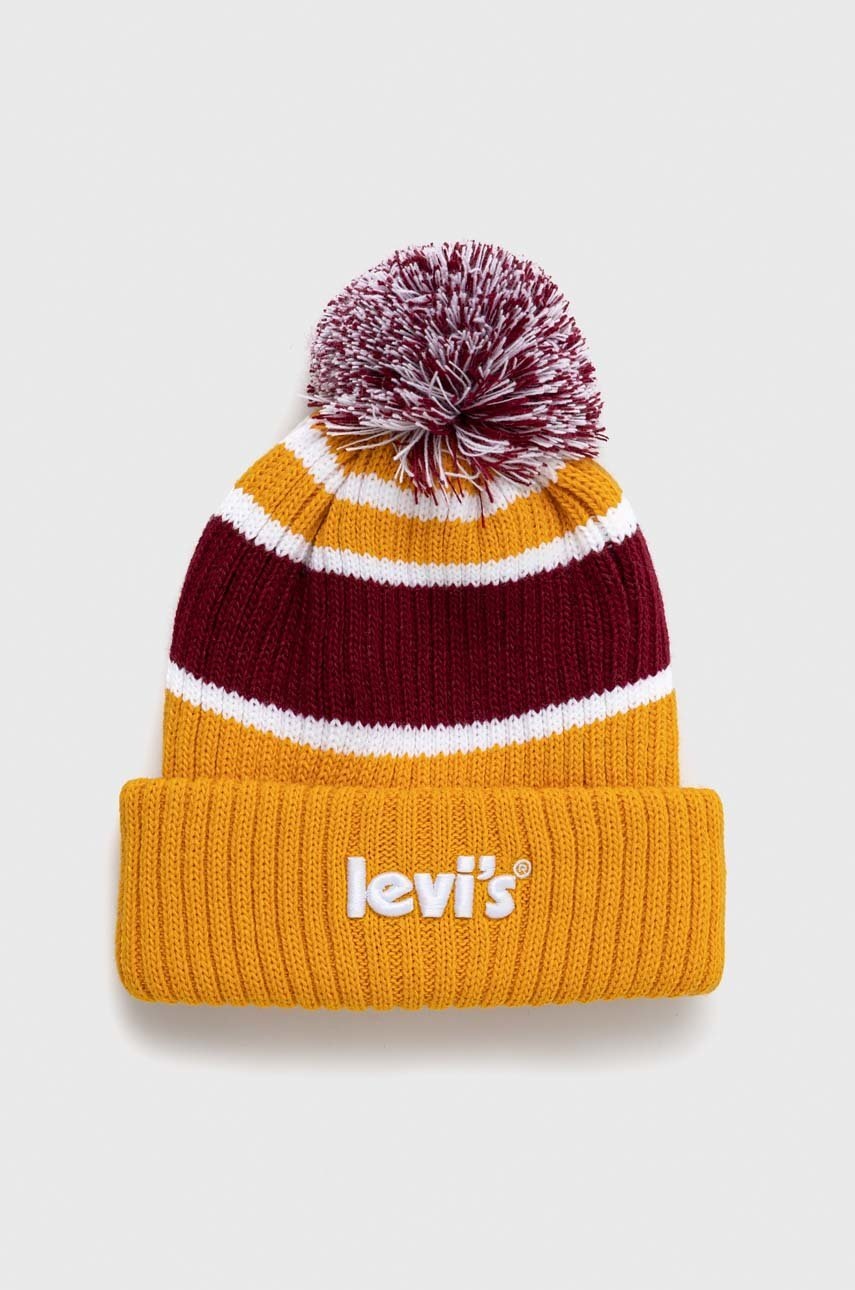 

Шапка Levi's в червено от плътен трикотаж, Червен