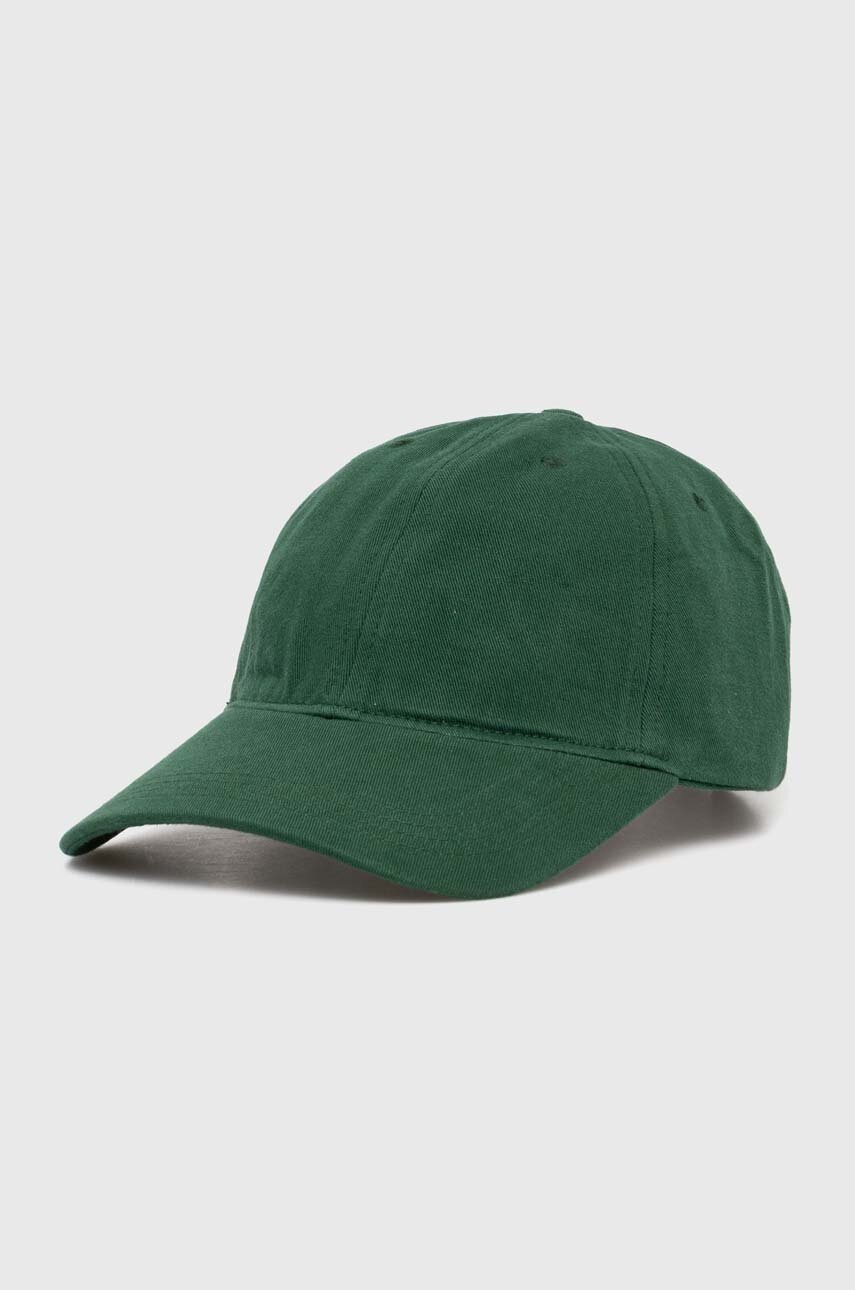 

Памучна шапка с козирка Lacoste в бяло с изчистен дизайн, Зелен