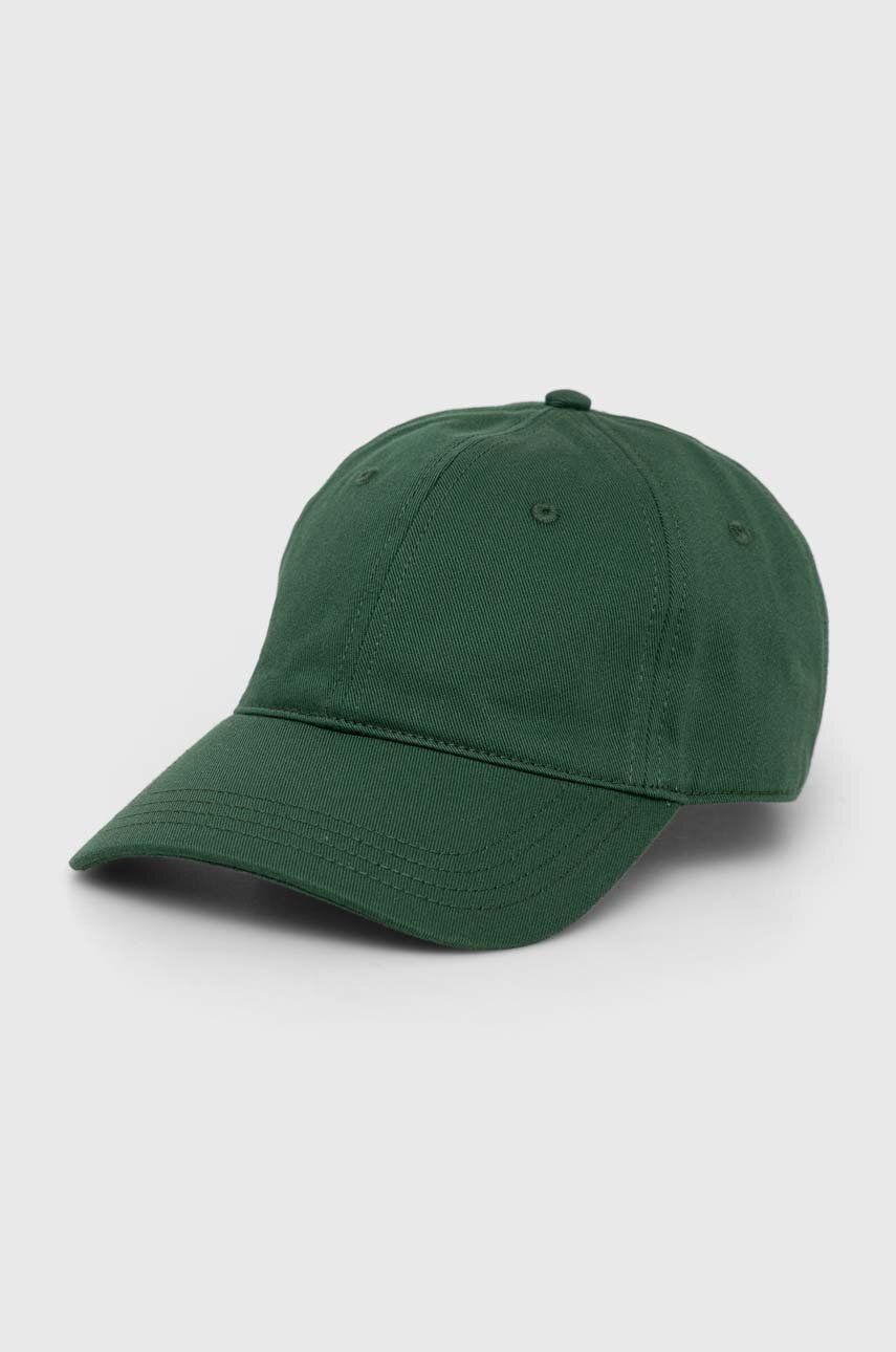 Lacoste șapcă de baseball din bumbac culoarea verde, neted Accesorii imagine noua