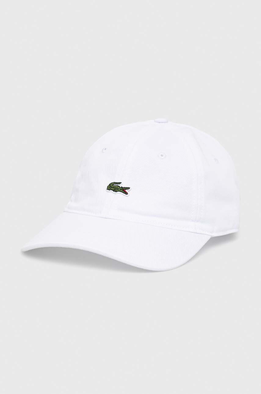 E-shop Bavlněná baseballová čepice Lacoste bílá barva, s aplikací, RK0491-031