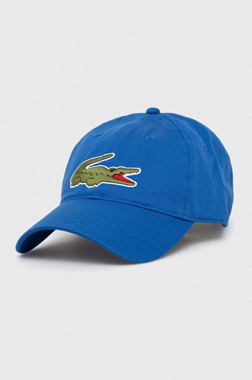Lacoste șapcă de baseball din bumbac culoarea albastru marin, cu imprimeu Accesorii imagine noua