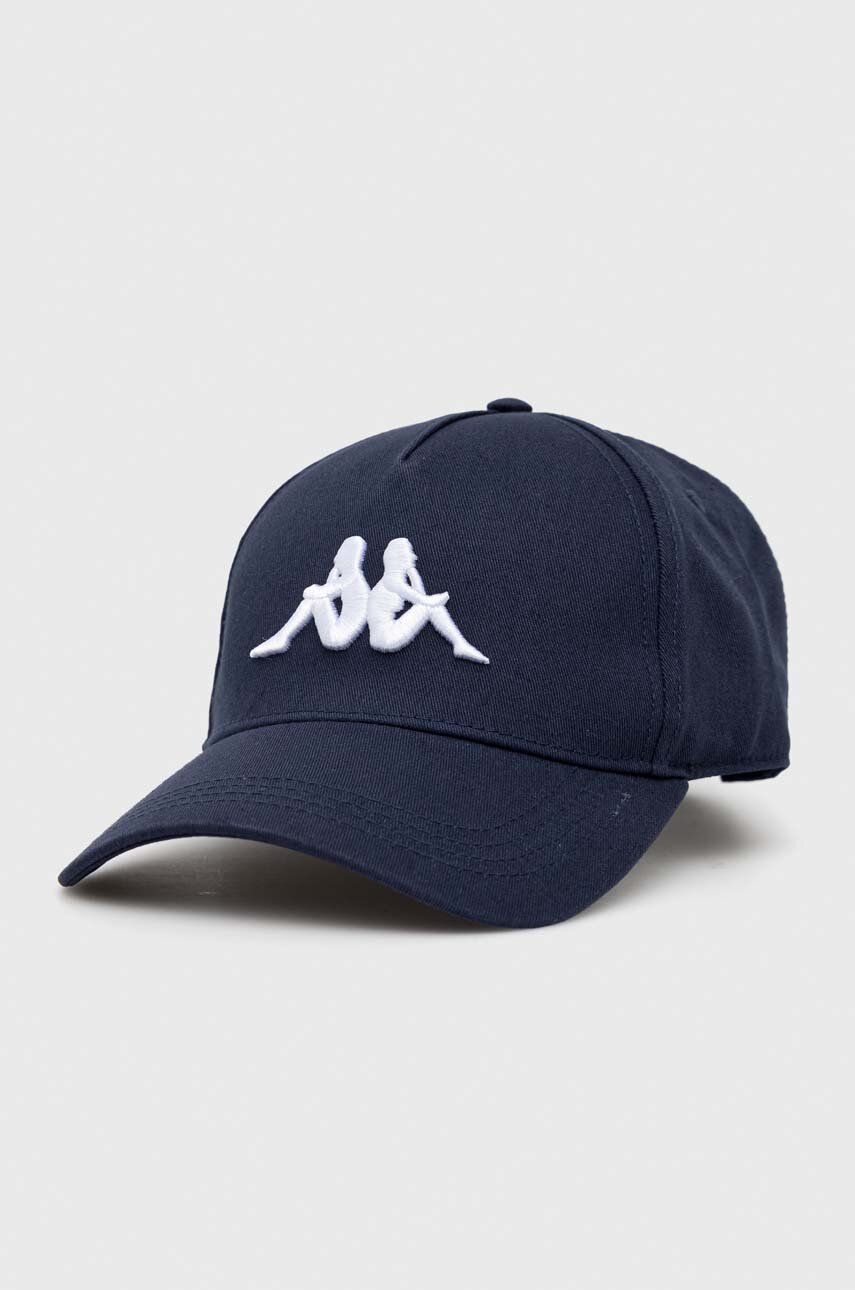 Kappa șapcă de baseball din bumbac culoarea albastru marin, cu imprimeu