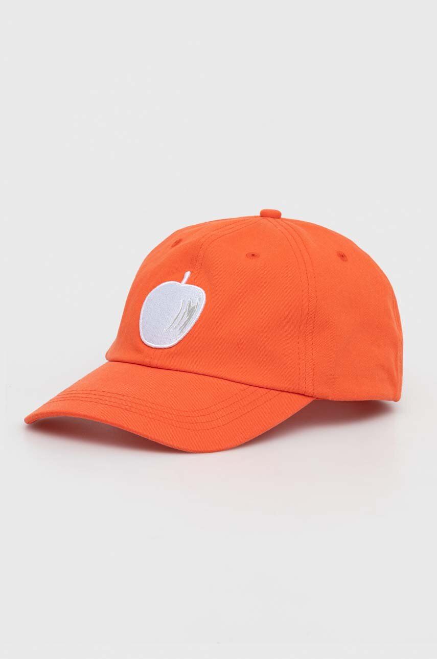 E-shop Bavlněná baseballová čepice United Colors of Benetton oranžová barva, s aplikací