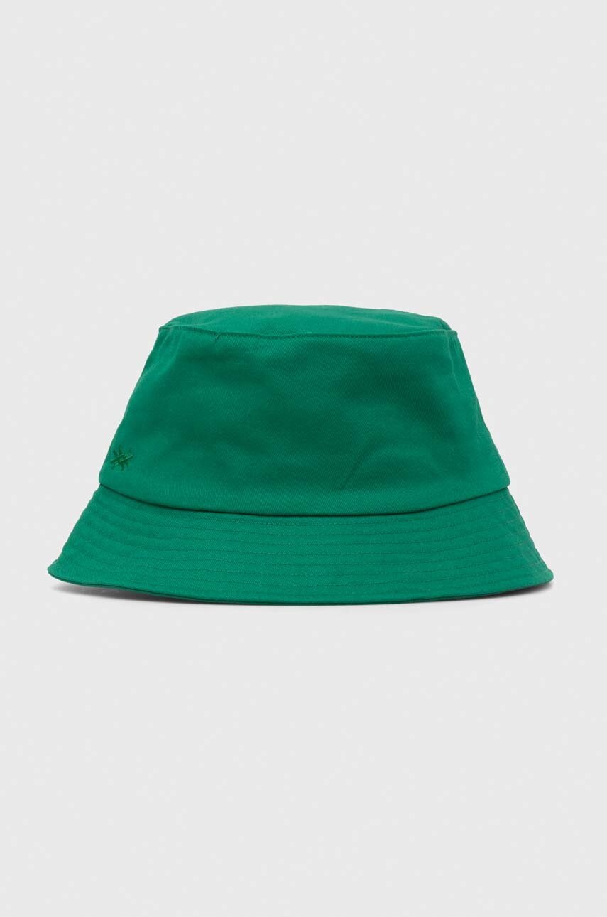 

Шляпа из хлопка United Colors of Benetton цвет зелёный хлопковый