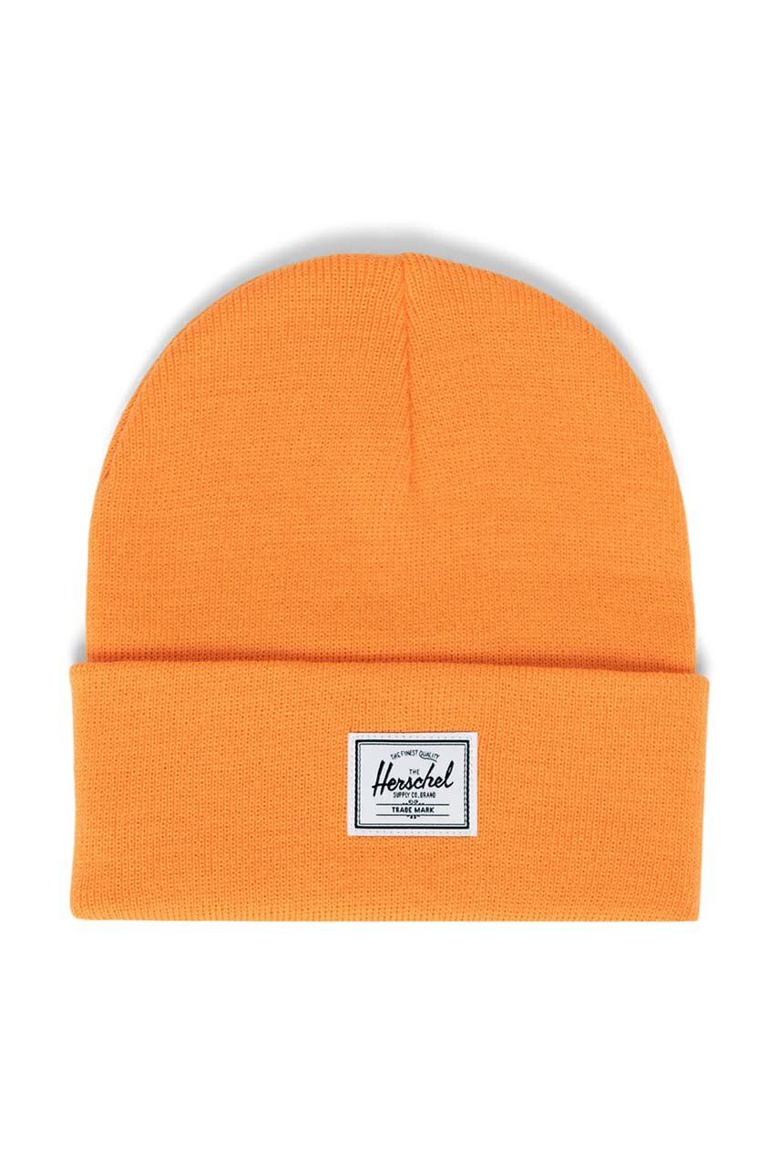 Čepice Herschel oranžová barva - oranžová -  100 % Akryl