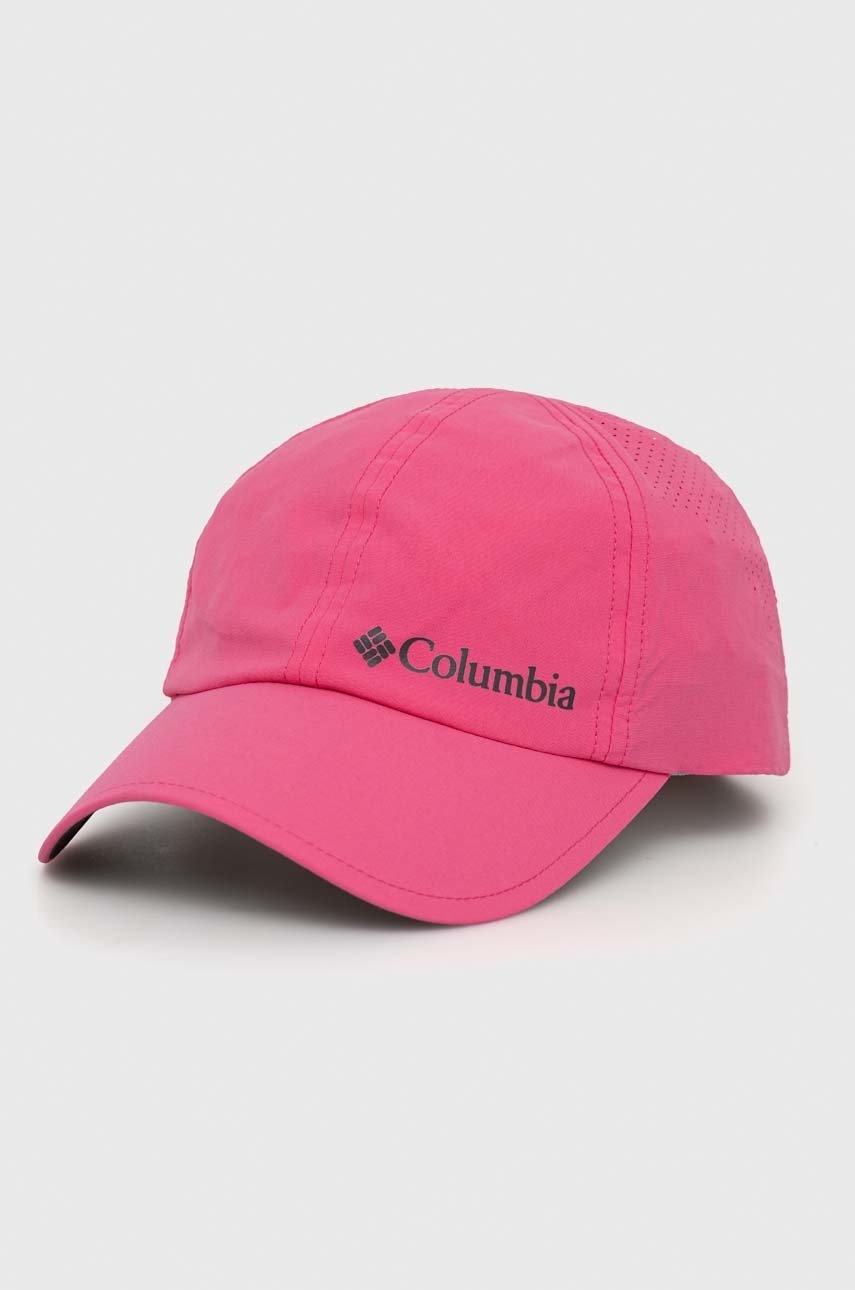 

Шапка с козирка Columbia Silver Ridge III в розово с изчистен дизайн, Розов