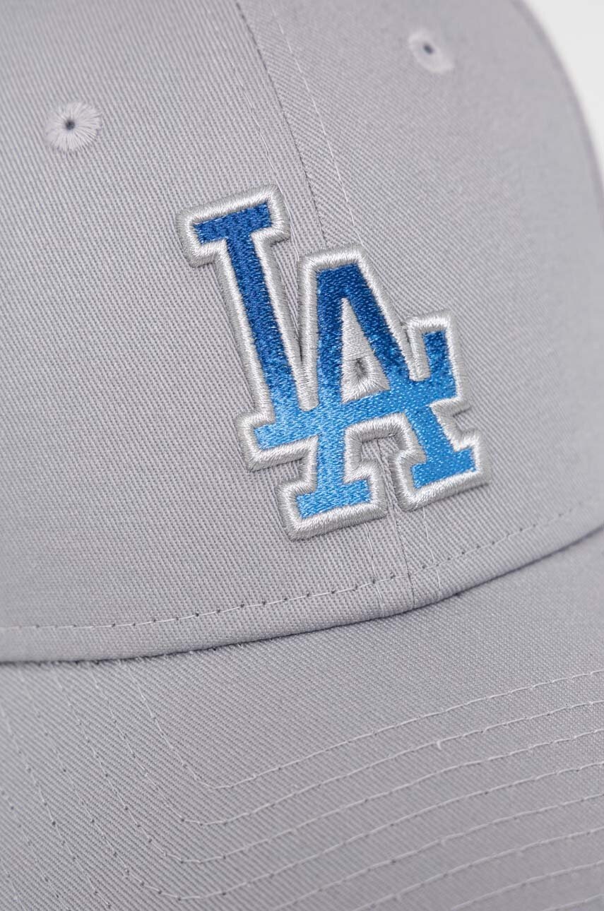 

Хлопковая кепка New Era цвет серый с аппликацией LOS ANGELES DODGERS