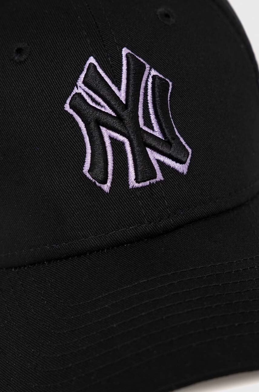 

Бавовняна бейсболка New Era колір чорний з аплікацією NEW YORK YANKEES