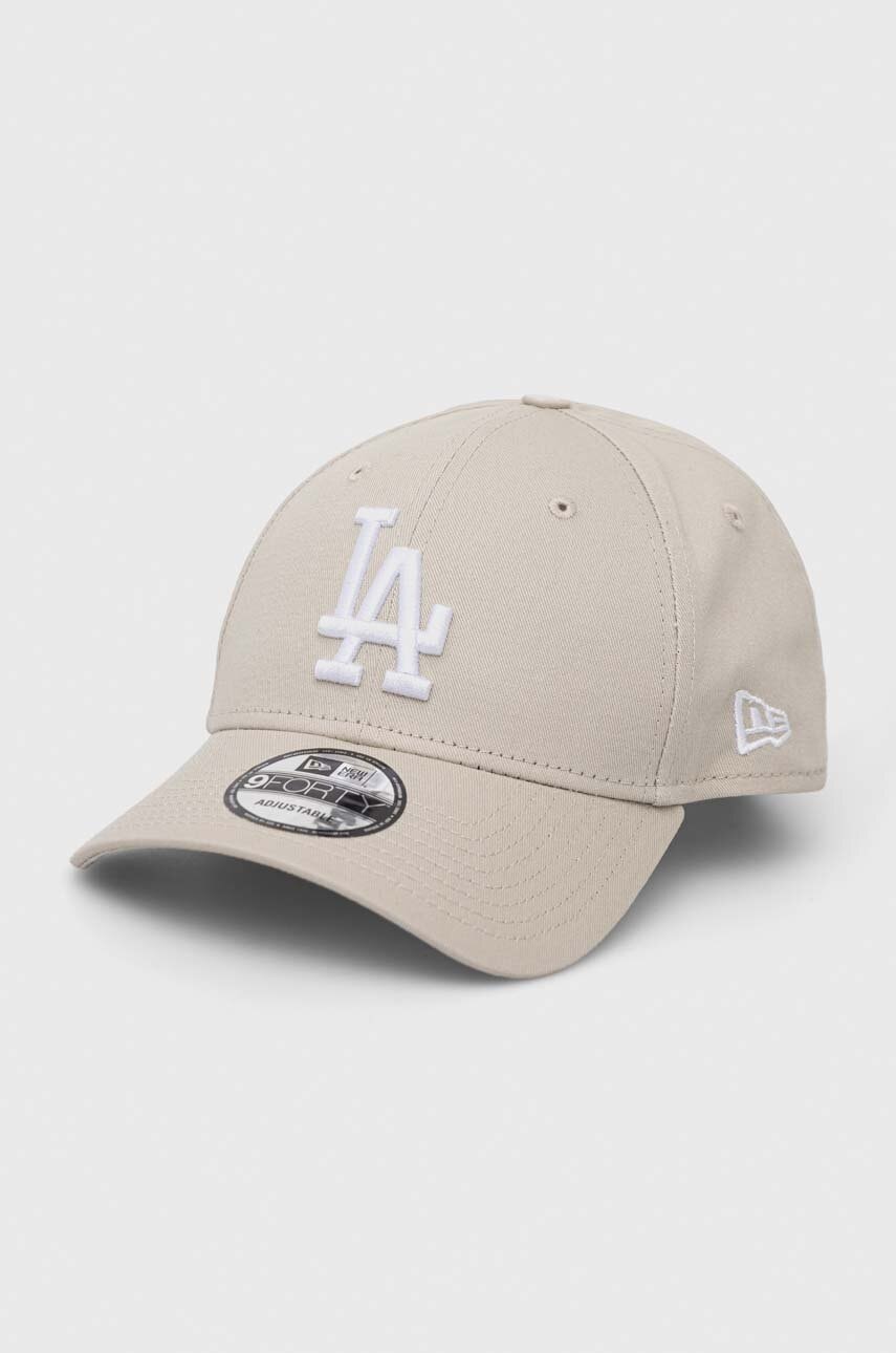 New Era șapcă de baseball din bumbac culoarea bej, modelator, LOS ANGELES DODGERS