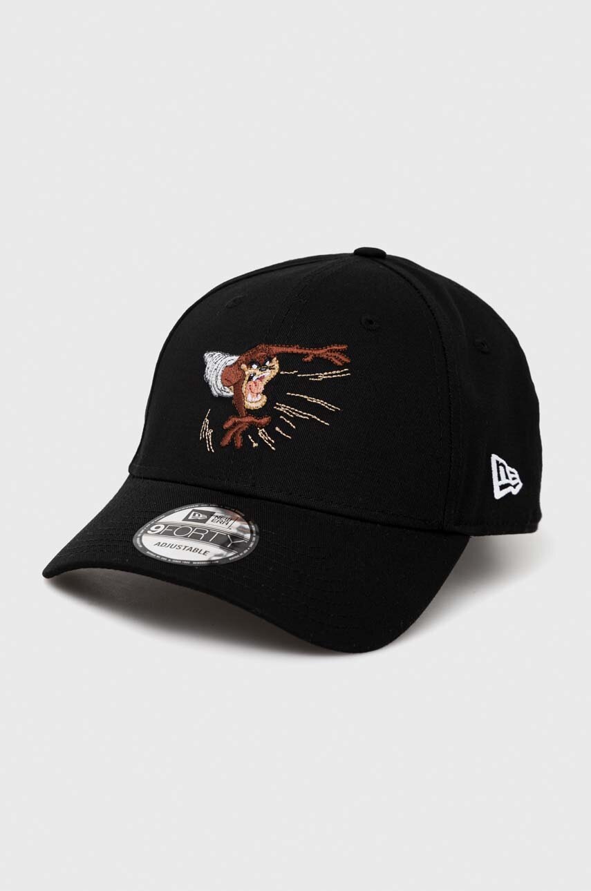 

Бавовняна бейсболка New Era x Looney Tunes колір чорний візерунок LOONEY TUNES