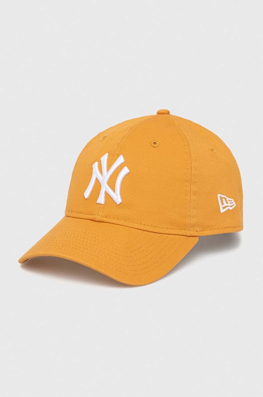 

Хлопковая кепка New Era цвет оранжевый с аппликацией NEW YORK YANKEES