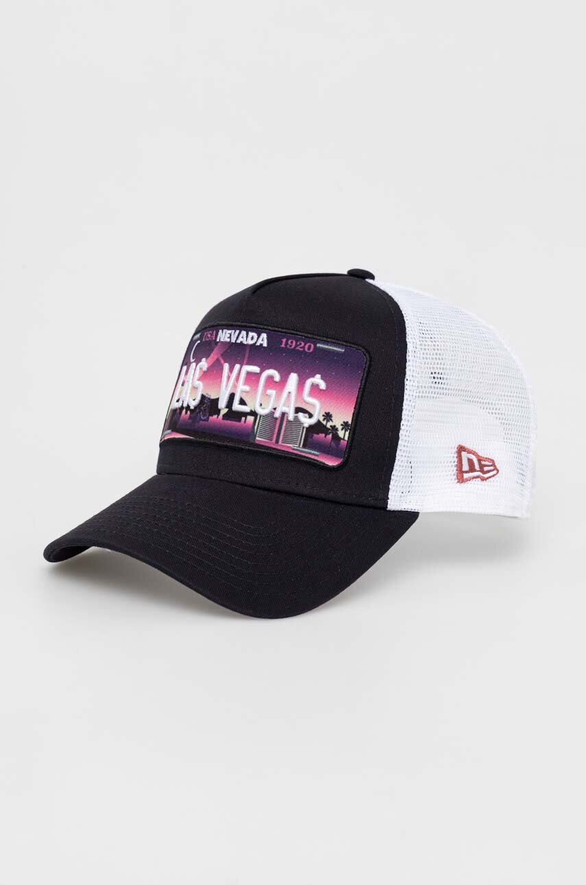

Шапка с козирка New Era в тъмносиньо с десен, Тъмносин