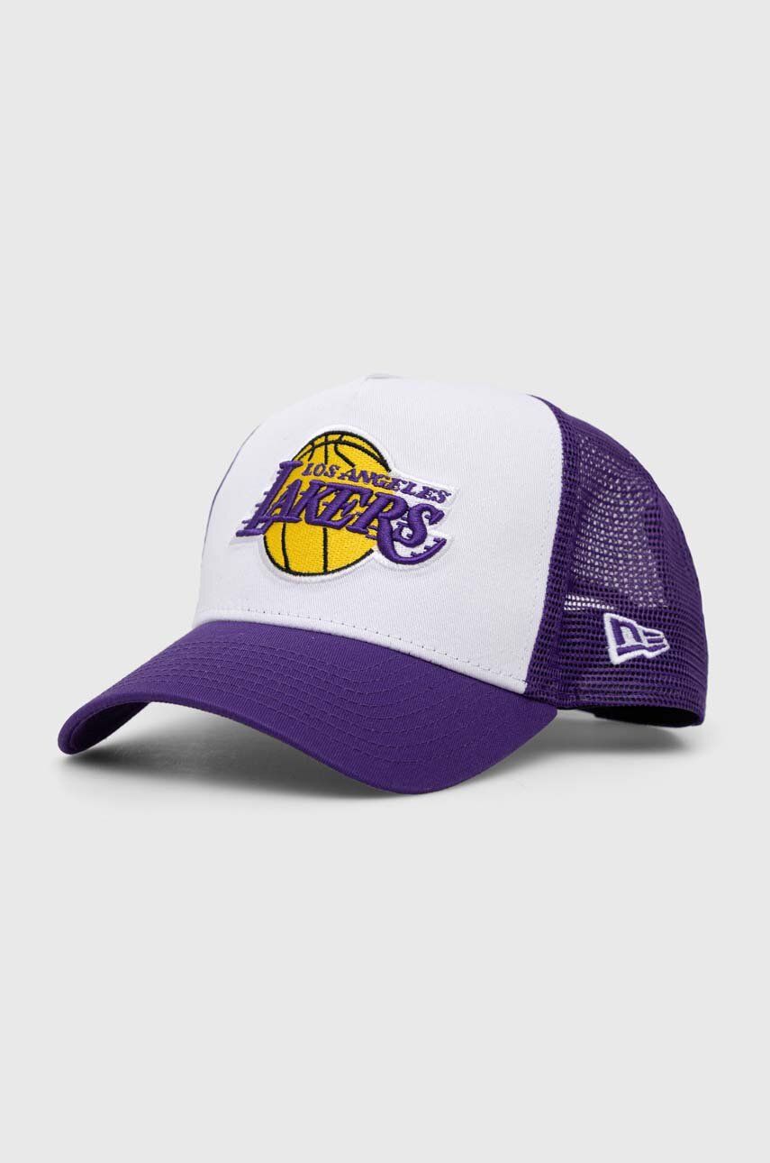 New Era Sapca Culoarea Alb, Cu Imprimeu, Los Angeles Lakers 60348857.whitrptrp-whitrptrp