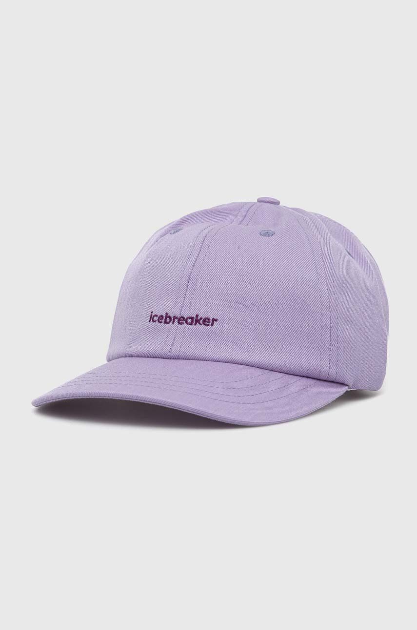 Icebreaker sapca culoarea violet, cu imprimeu