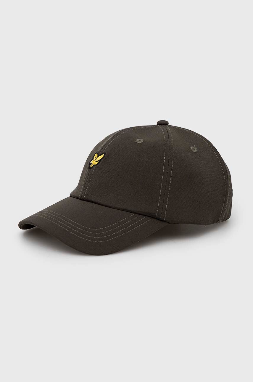 

Шапка с козирка Lyle & Scott в зелено с апликация, Зелен