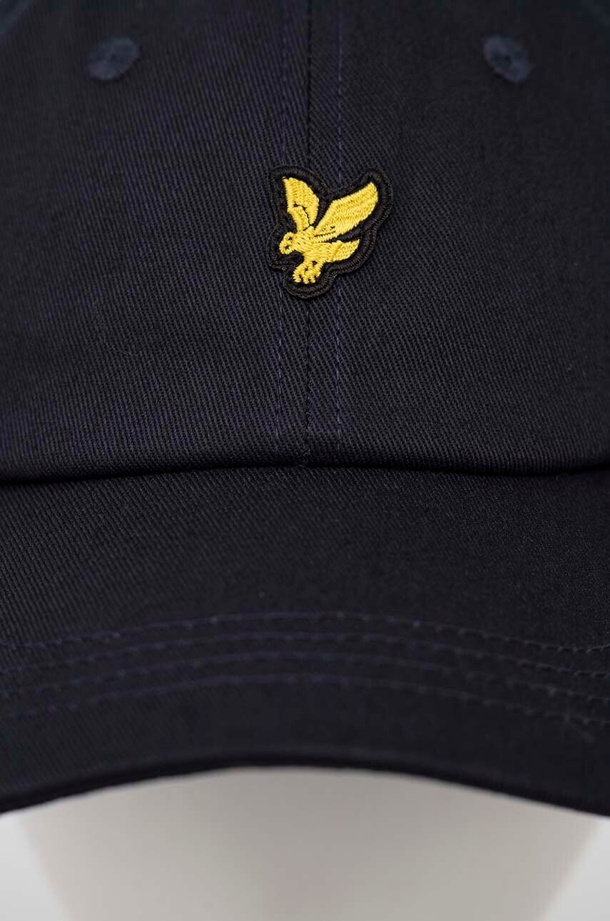 

Бавовняна бейсболка Lyle & Scott колір синій з аплікацією