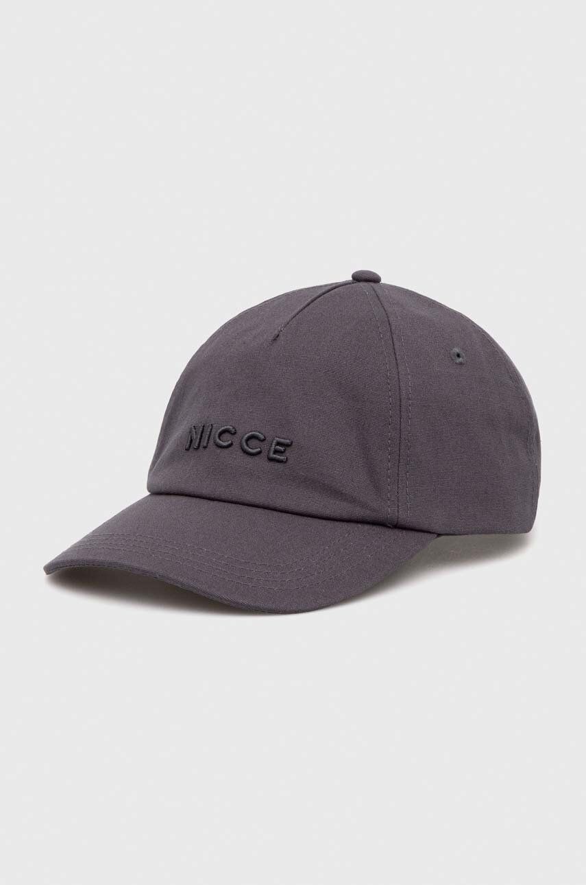 Levně Bavlněná baseballová čepice Nicce šedá barva