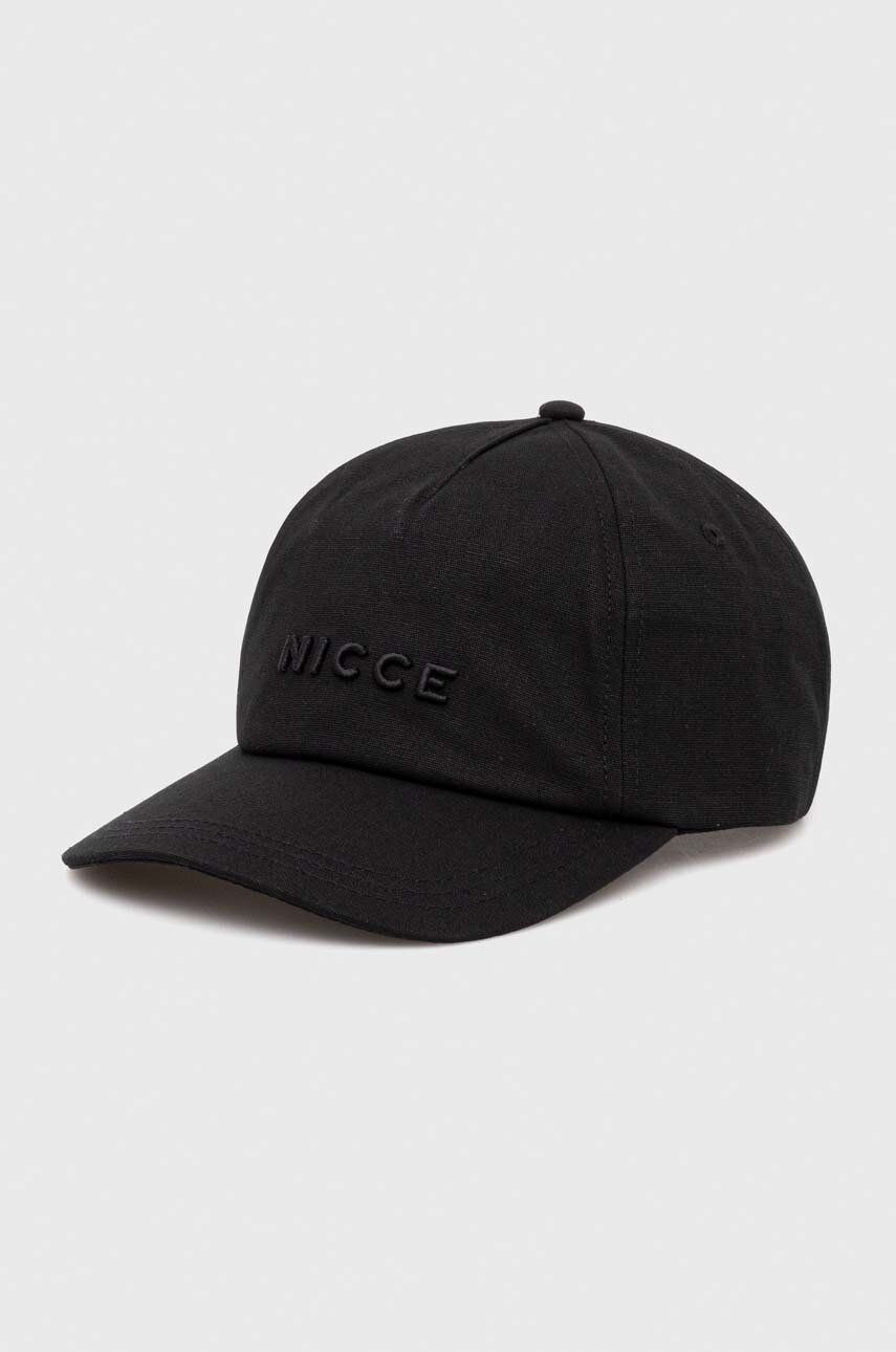 Levně Bavlněná baseballová čepice Nicce černá barva