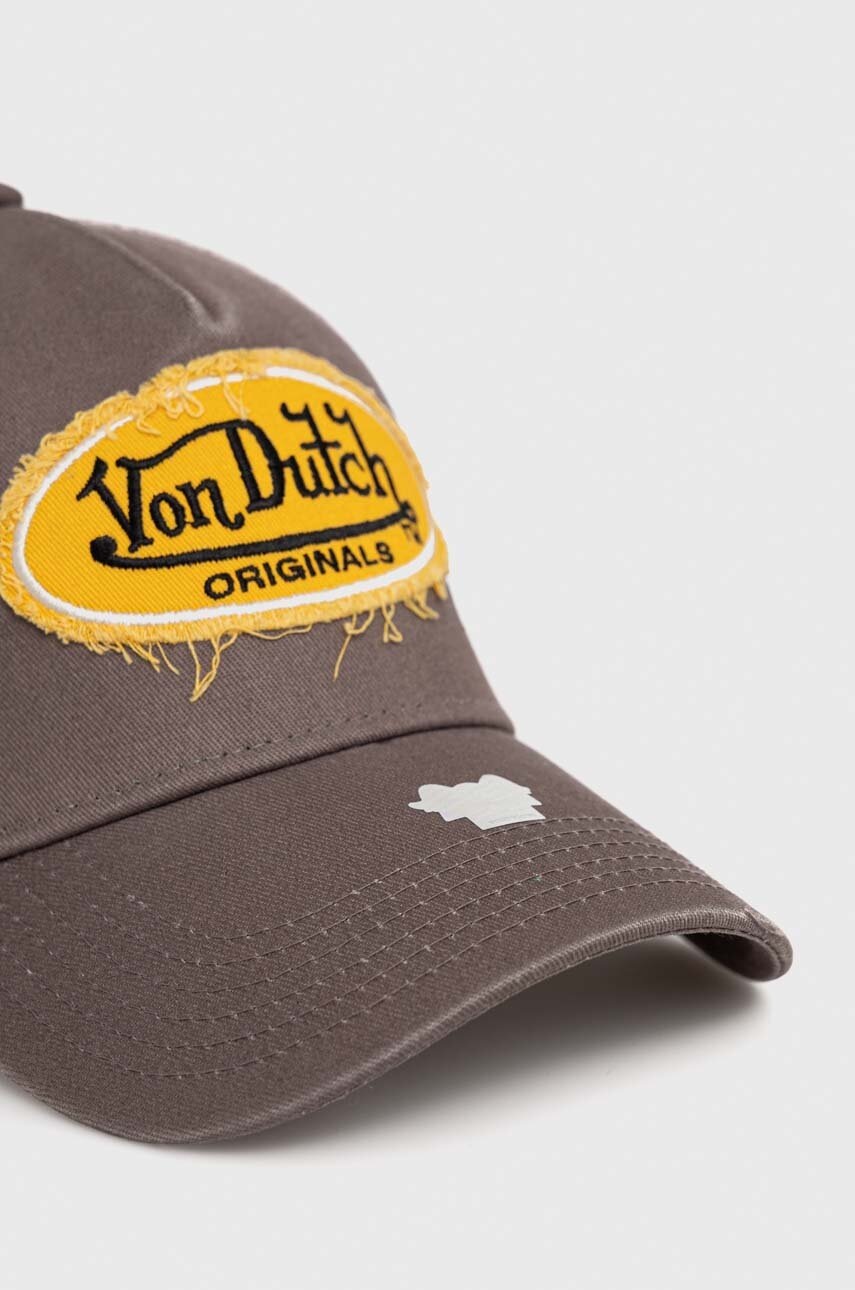 

Кепка Von Dutch колір сірий візерунок