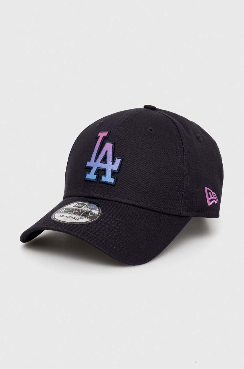 

Хлопковая кепка New Era цвет синий с аппликацией LOS ANGELES DODGERS