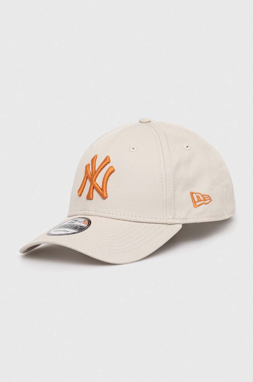 

Бавовняна бейсболка New Era колір сірий з аплікацією NEW YORK YANKEES