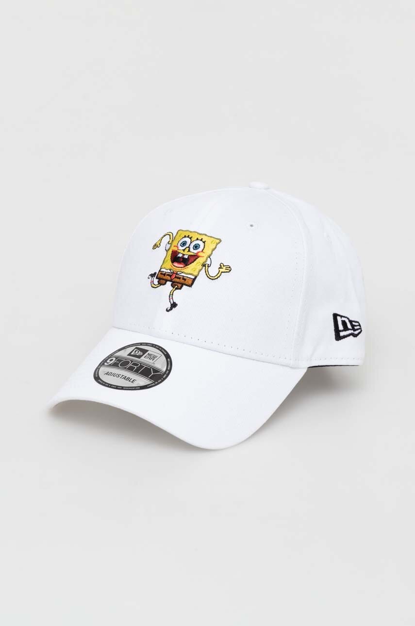 New era șapcă de baseball din bumbac culoarea alb, cu imprimeu, spongebob