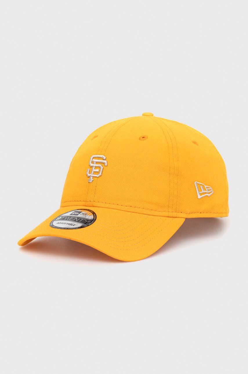Bavlněná baseballová čepice New Era oranžová barva, s aplikací, SAN FRANCISCO GIANTS - oranžová - 