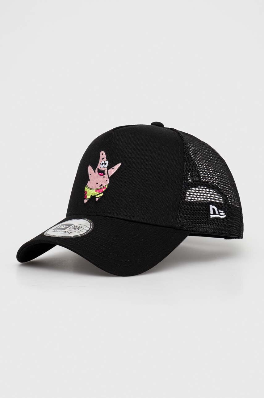 

Шапка с козирка New Era в черно с апликация PATRICK STAR, Черен