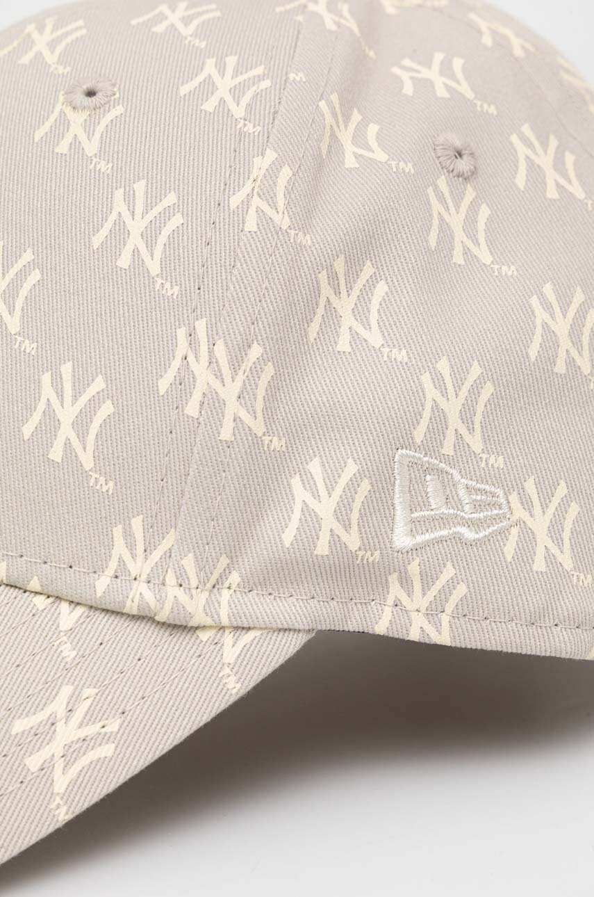

Бавовняна бейсболка New Era колір сірий візерунок NEW YORK YANKEES