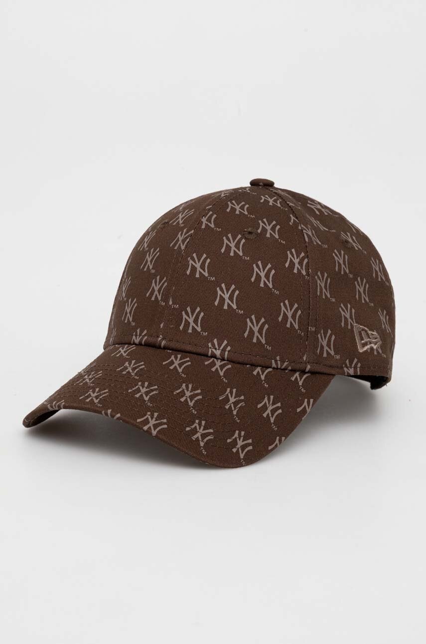 

Хлопковая кепка New Era цвет коричневый узор NEW YORK YANKEES