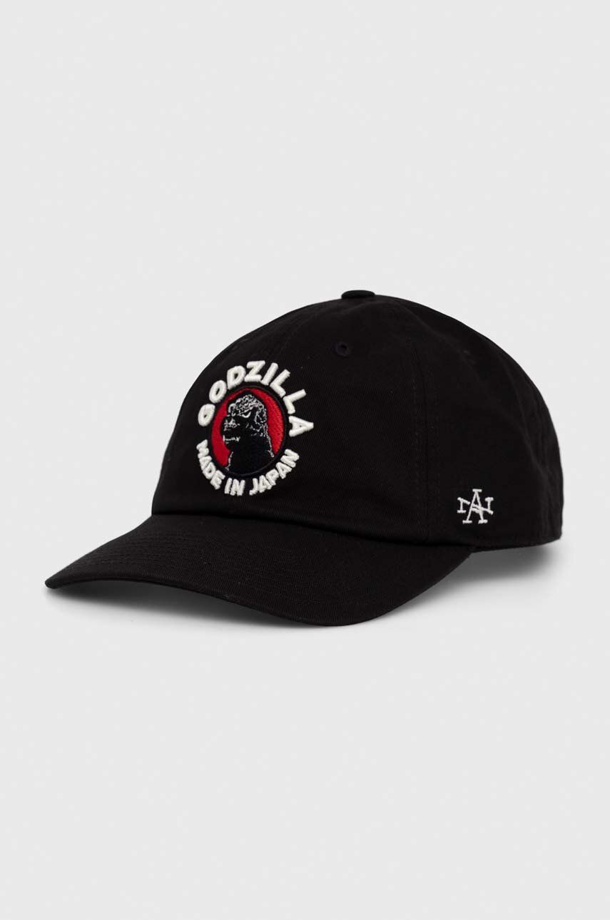 American Needle șapcă de baseball din bumbac Godzilla culoarea negru, cu imprimeu