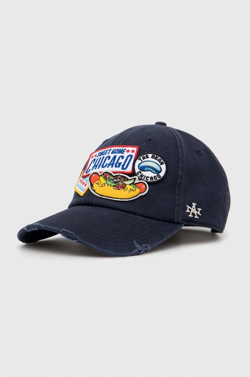 American Needle șapcă de baseball din bumbac Chicago culoarea albastru marin, cu imprimeu