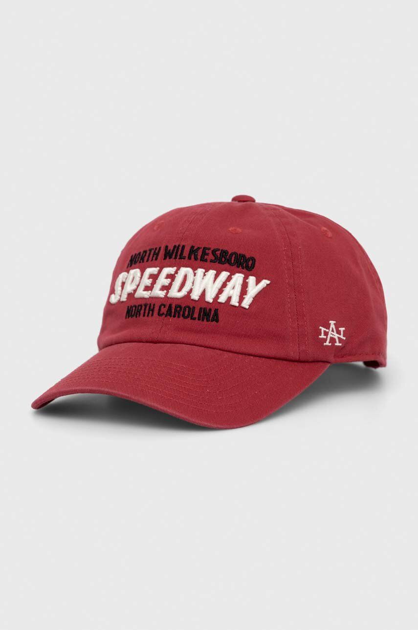 American Needle șapcă De Baseball Din Bumbac North Wilkesboro Culoarea Rosu, Cu Imprimeu