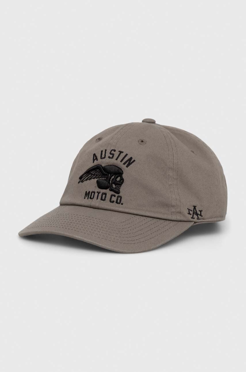 American Needle șapcă de baseball din bumbac Austin Moto culoarea gri, cu imprimeu