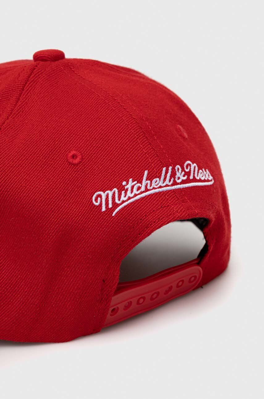 Mitchell&Ness șapcă Din Amestec De Lână Chicago Bulls Culoarea Rosu, Cu Imprimeu