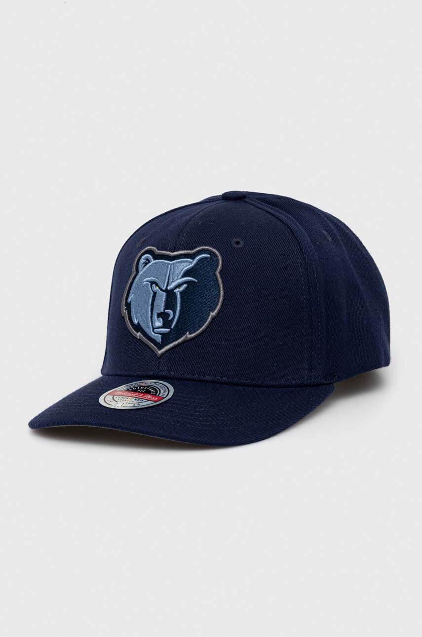 Mitchell&ness șapcă din amestec de lână memphis grizzlies culoarea albastru marin, cu imprimeu