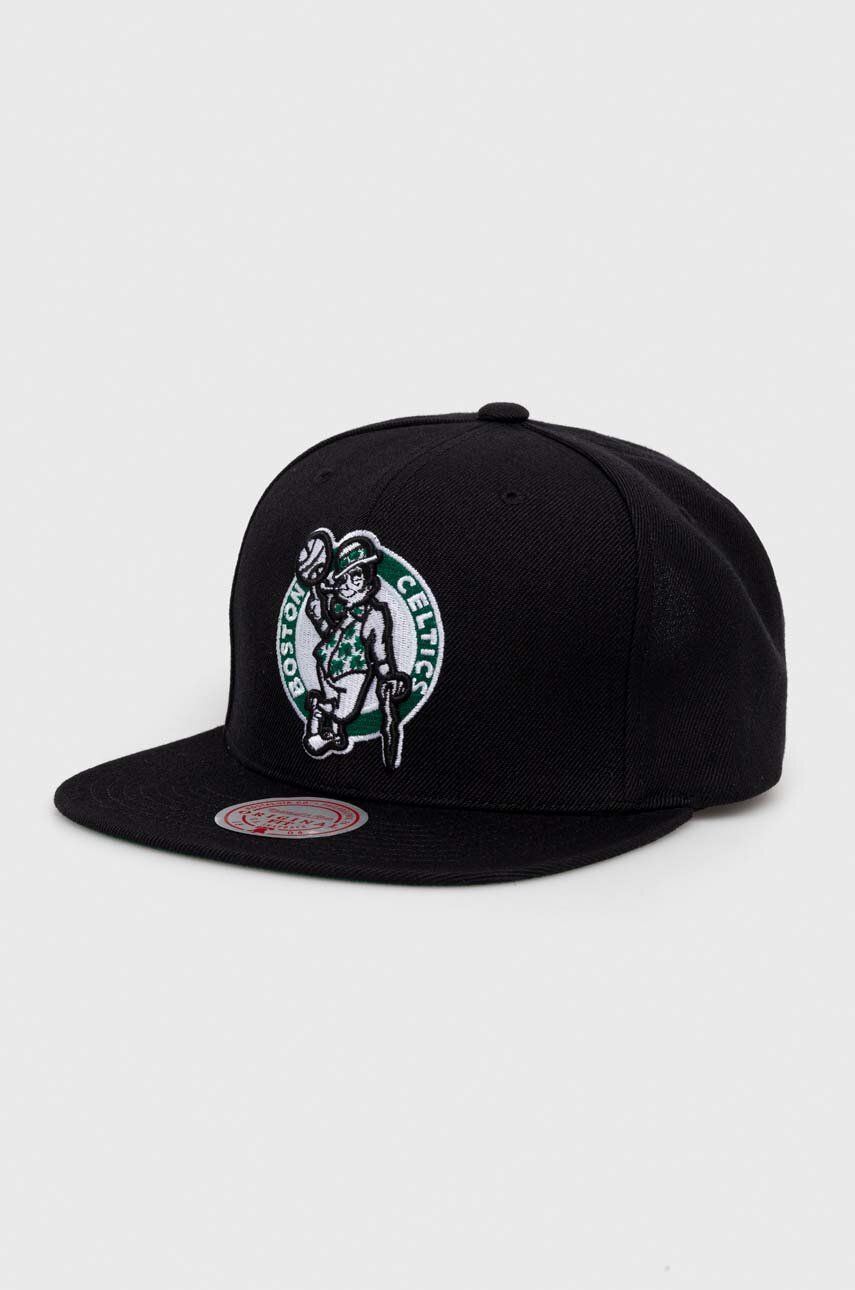 E-shop Čepice s vlněnou směsí Mitchell&Ness Boson Celtics černá barva, s aplikací