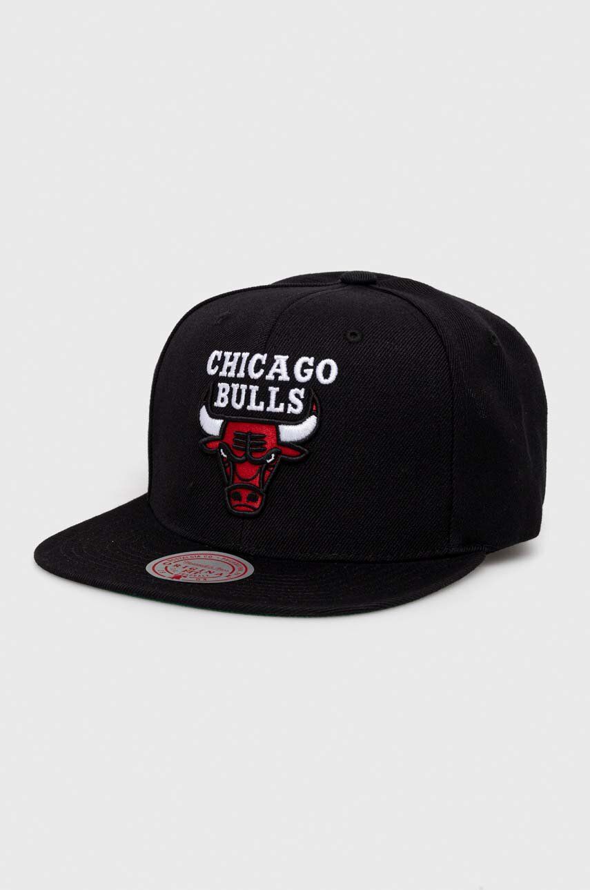 Mitchell&Ness șapcă din amestec de lână Chicago Bulls culoarea negru, cu imprimeu