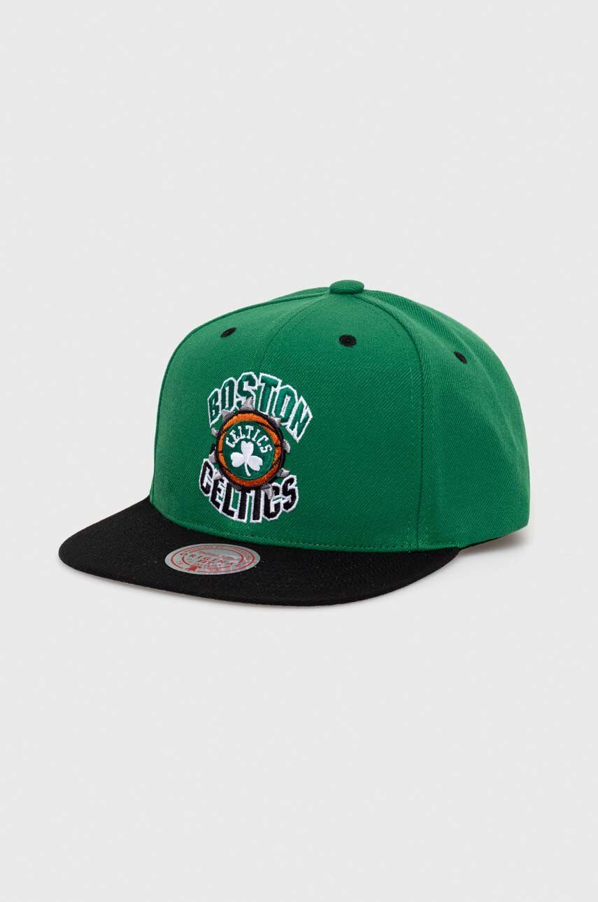 Levně Kšiltovka Mitchell&Ness Boson Celtics zelená barva, s aplikací
