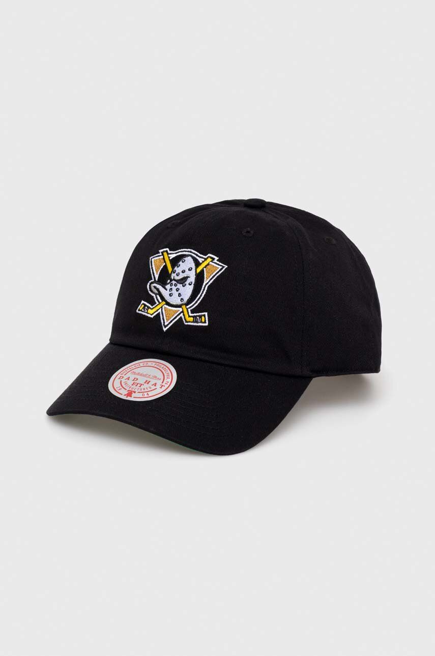 Mitchell&Ness șapcă De Baseball Din Bumbac Anaheim Ducks Culoarea Negru, Cu Imprimeu